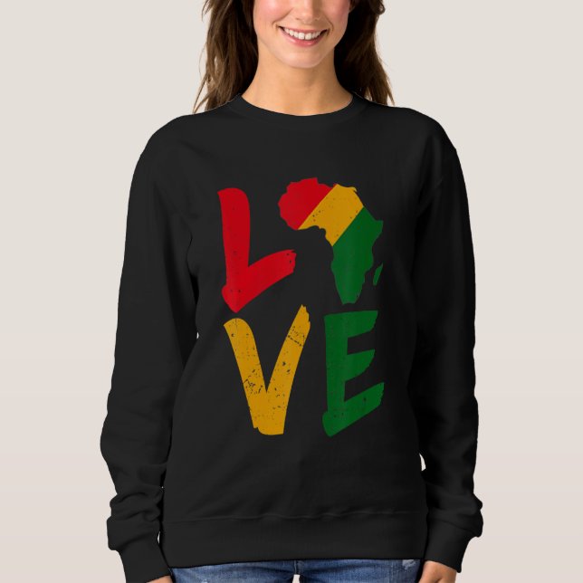 Sudadera Love Africa Black History Month African American M (Anverso)