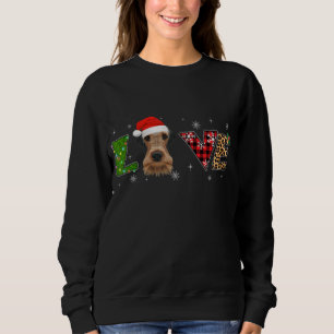 Sudadera Love Airedale Terrier Xmas Pajamas Plaid Leopard D