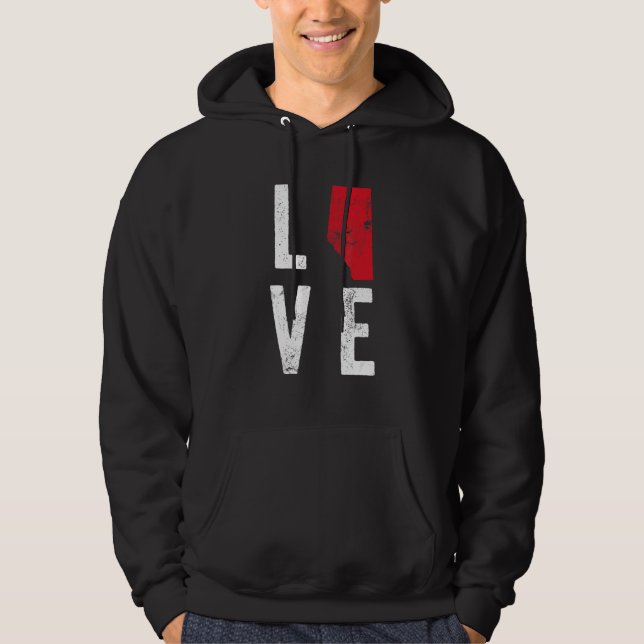 Sudadera Love Alberta Map America American Independence Day (Anverso)