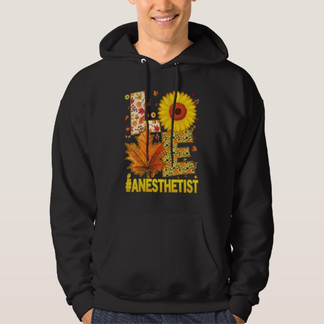 Sudadera Love Anesthetist Nurse Scrubs Thanksgiving Sunflow (Anverso)
