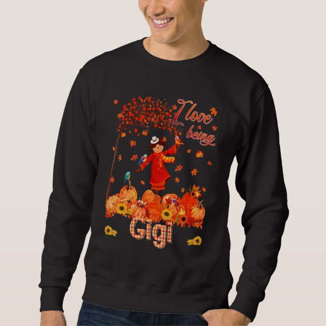 Sudadera Love Being Gigi Thanksgiving Autumn Scarecrow Pump (Anverso)