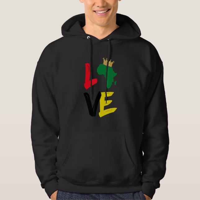 Sudadera Love Black History Month  Africa Map (Anverso)