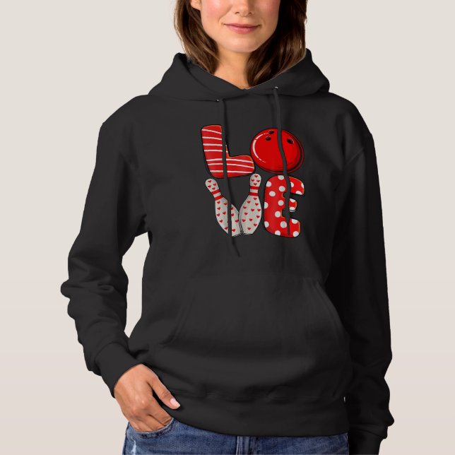 Sudadera LOVE Bowling Ball & Pins Group Matching Valentine  (Anverso)