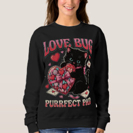 Sudadera Love Bug Cat Valentine Sweatshirt – Cute Funny Cat