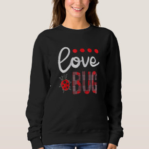 Sudadera Love Bug Día de San Valentín Cute Lady Bug Plaid V