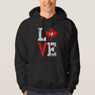 Sudadera Love Canada Day Patriotic Canadian Red Maple Leaf