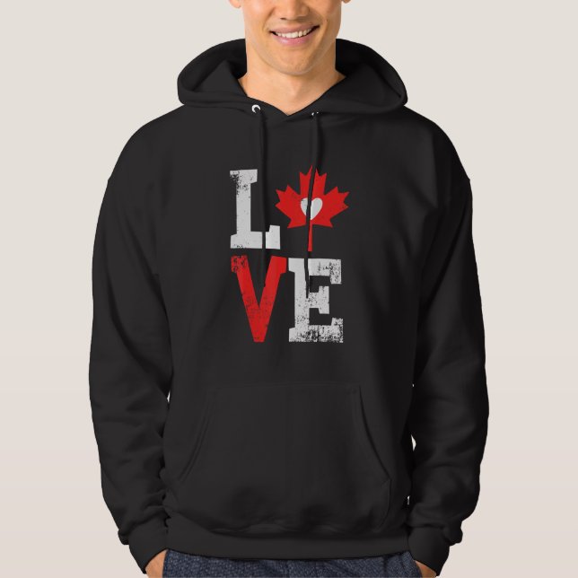 Sudadera Love Canada Day Patriotic Canadian Red Maple Leaf (Anverso)
