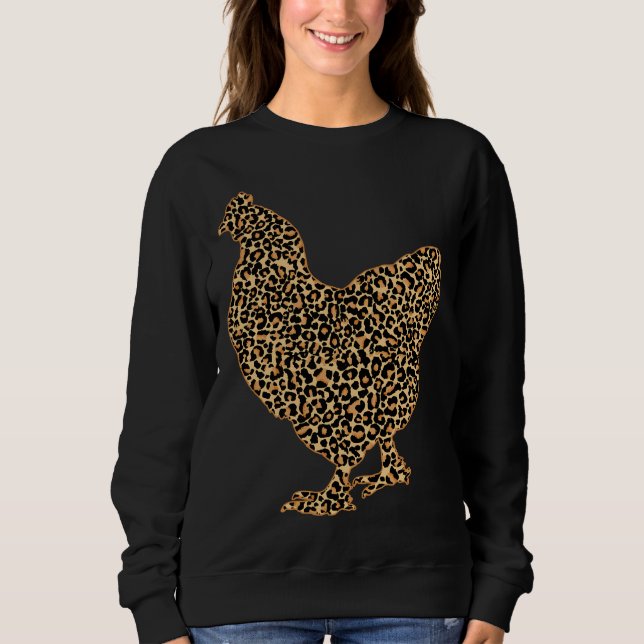 Sudadera LOVE Chicken Leopard Print Vint (Anverso)