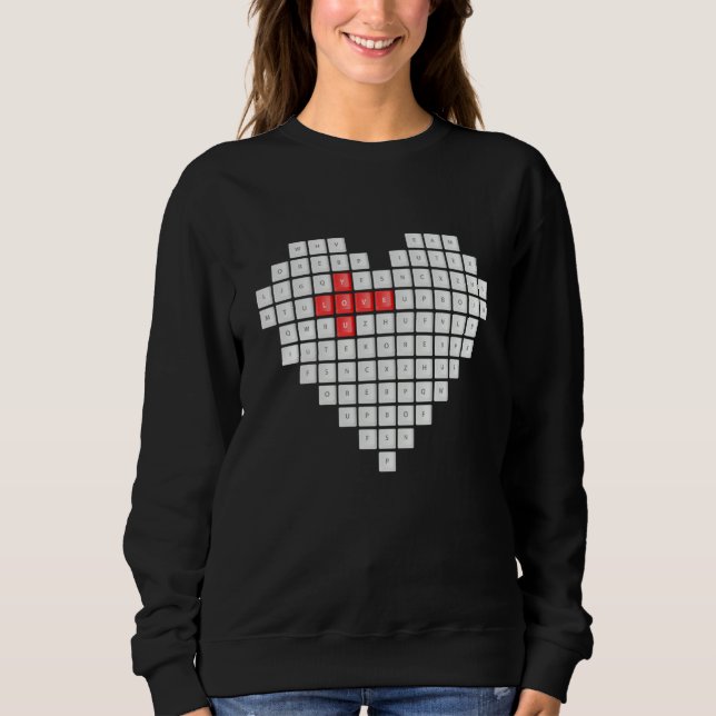 Sudadera LOVE Computer Keyboard Valentines Day Women Men Ad (Anverso)