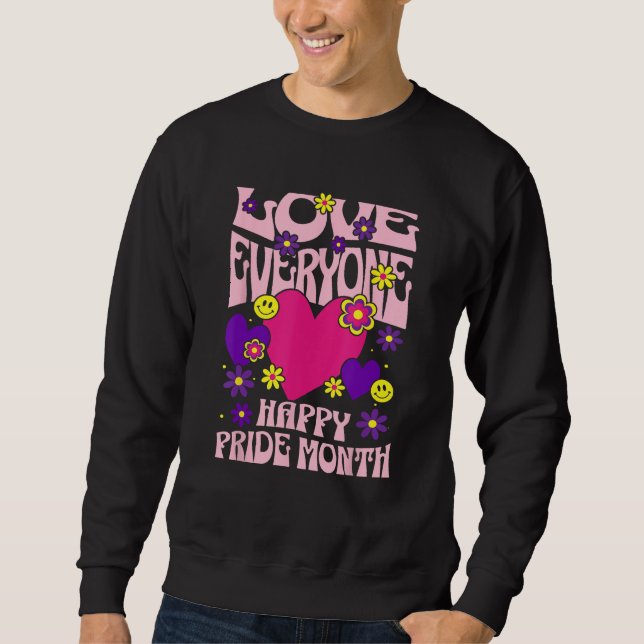 Sudadera Love Everyone Happy Pride Month Gay Lesbian NB Tra (Anverso)