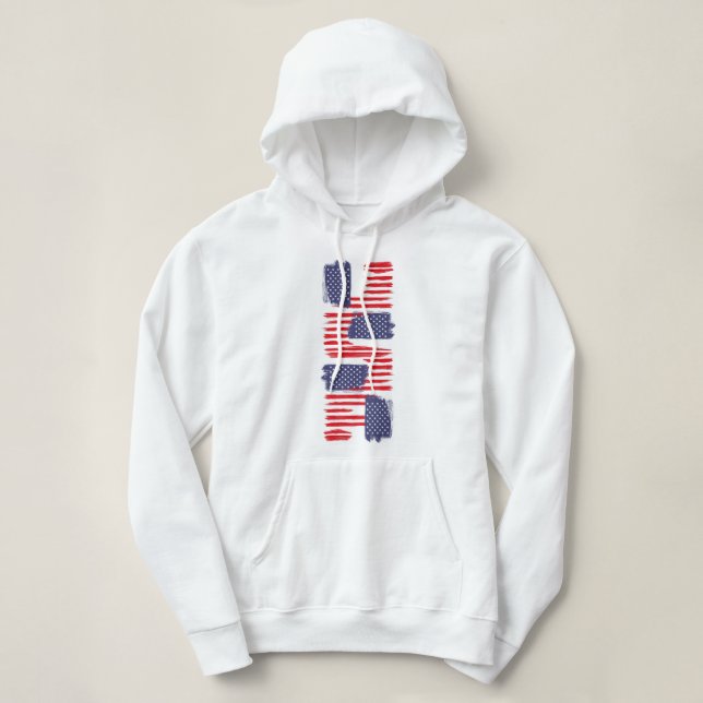 SUDADERA LOVE FLAG USA/EEUU TEXT BRUSH STROKE BY MASANSER P (Diseño del anverso)