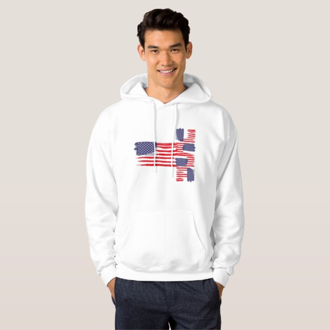 SUDADERA LOVE FLAG USA/EEUU TEXT BRUSH STROKE BY MASANSER P (Anverso completo)