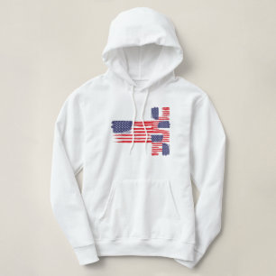 SUDADERA LOVE FLAG USA/EEUU TEXT BRUSH STROKE BY MASANSER P