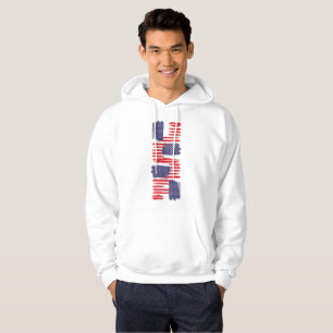 SUDADERA LOVE FLAG USA/EEUU TEXT BRUSH STROKE BY MASANSER P