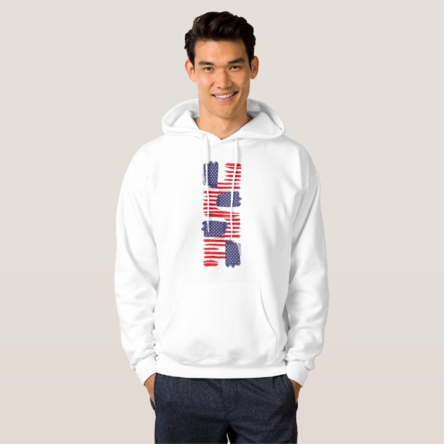 SUDADERA LOVE FLAG USA/EEUU TEXT BRUSH STROKE BY MASANSER P (Anverso completo)