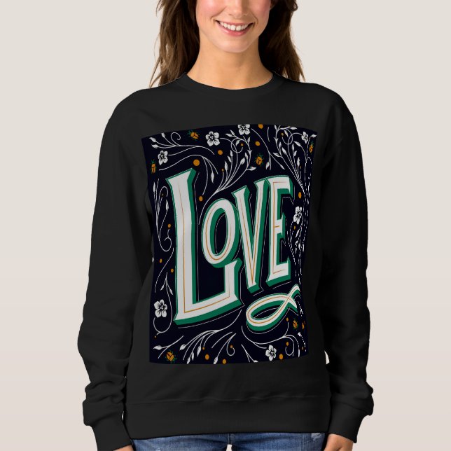 Sudadera Love Floral Script (Anverso)