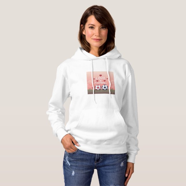 Sudadera Love & Football - Arte Pixelado (Anverso completo)