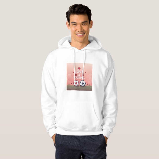 Sudadera Love & Football - Arte Pixelado (Anverso completo)