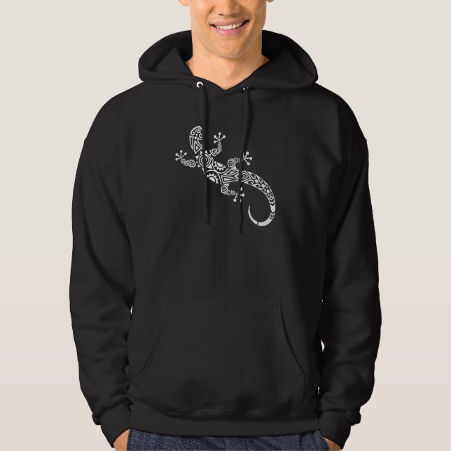 Sudadera Love Geckos Tribal Lizard Chameleon Gecko Tatt (Anverso)