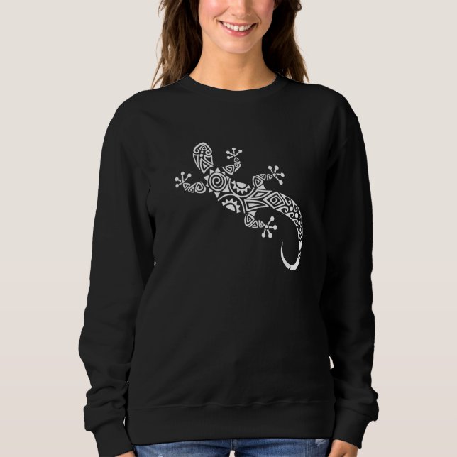 Sudadera Love Geckos Tribal Lizard Chameleon Gecko Tattoo (Anverso)