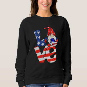 Sudadera Love Gnome Bandera Estadounidense 4 De Julio De 20