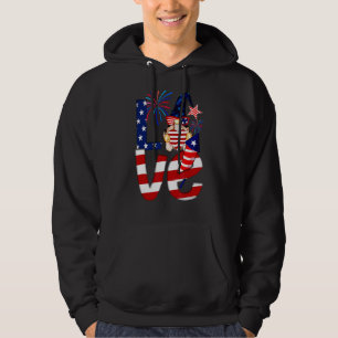 Sudadera Love Gnome Bandera Estadounidense Infiere El 4 De
