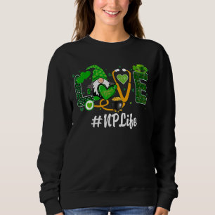 Sudadera Love Gnome Nurse Life Np St Patricks Day Leopard S