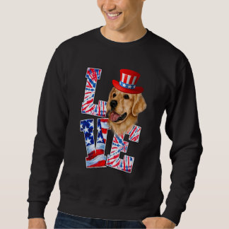 Sudadera Love Golden Retriever 4 De Julio Perro Patriótico 