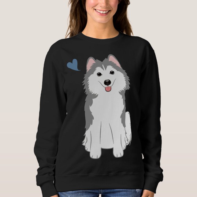Sudadera Love Gray Pomsky Pomeranian Husky (Anverso)