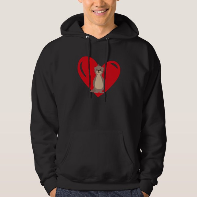 Sudadera Love Heart Graphic Valentine's Day Sea Otter Boys  (Anverso)