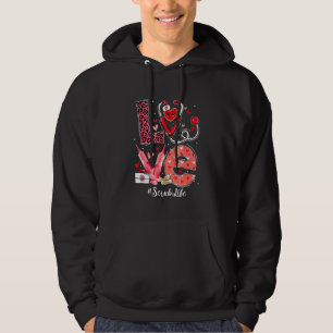 Sudadera Love Heart Stethoscope Scrub Life Funny Nurse Vale