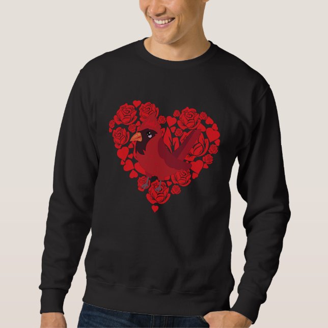 Sudadera Love Heart Valentine's Day Roses Cardinal Boys Kid (Anverso)