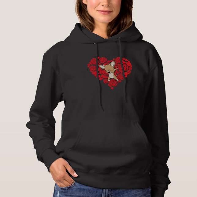 Sudadera Love Heart Valentine's Day Roses Chihuahua Boys Ki (Anverso)