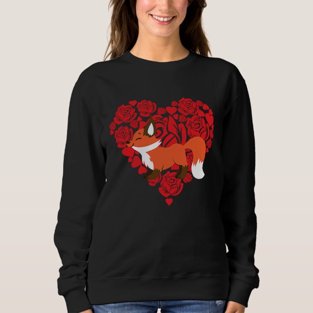 Sudadera Love Heart Valentine's Day Roses Fox Boys Kids (Anverso)