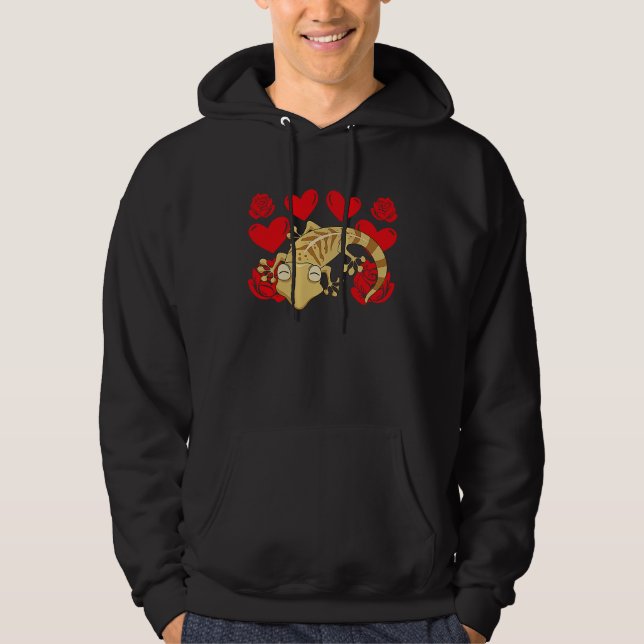 Sudadera Love Heart Valentine's Day Roses Leopard Gecko Boy (Anverso)