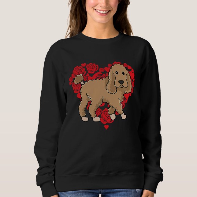 Sudadera Love Heart Valentine's Day Roses Poodle Boys Kids (Anverso)