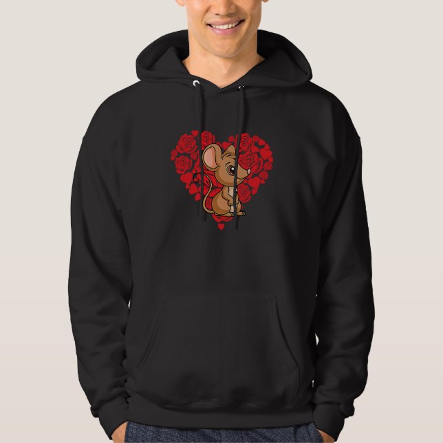 Sudadera Love Heart Valentine's Day Roses Rat Boys Kids (Anverso)