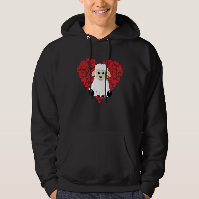 Sudadera Love Heart Valentine's Day Roses Sheep Boys Kids (Anverso)