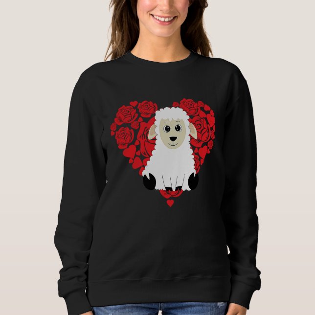 Sudadera Love Heart Valentine's Day Roses Sheep Boys Kids (Anverso)