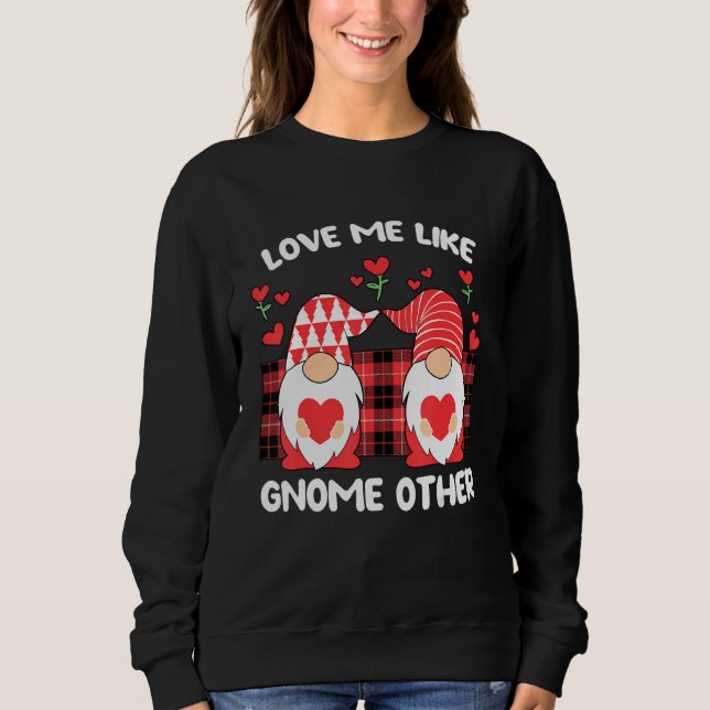 Sudadera Love Hearts Like Gnome Other Buffalo Plaid Valenti (Anverso)
