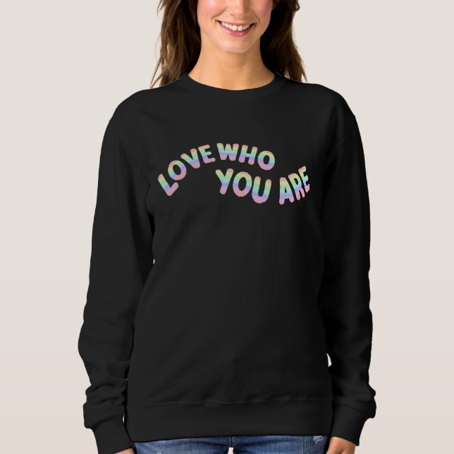Sudadera Love Him Her Pastel Rainbow Quote (Anverso)