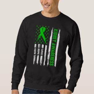 Sudadera Love Hope Faith Support Green American Flag Riney