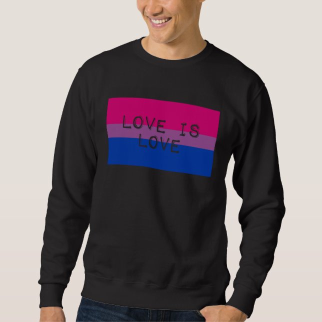 Sudadera Love Is Love Cute Gay Bisexual Pride Flag Aestheti (Anverso)