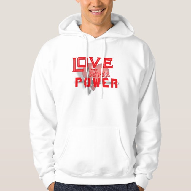 Sudadera "Love is Our Superpower" Unisex Valentine’s (Anverso)