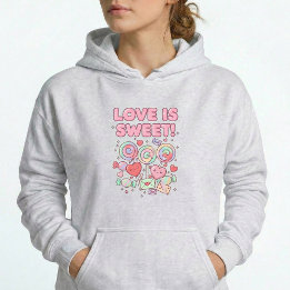 Sudadera Love Is Sweet Kawaii Hearts Pastel Pullover Hoodie