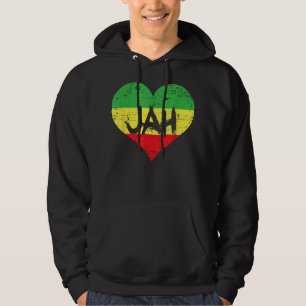 Sudadera Love Jah Heart Design Rastafari Reggae music