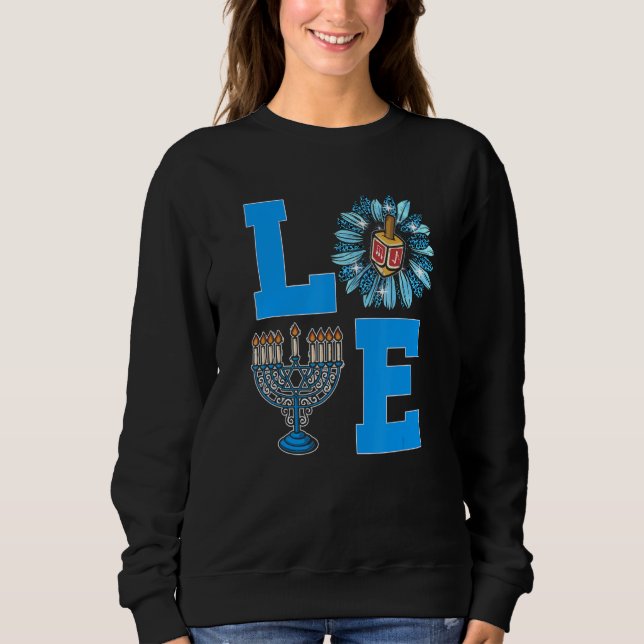 Sudadera Love Jewish Daisy Hanukkah Pajamas Chanukah PJs Wo (Anverso)