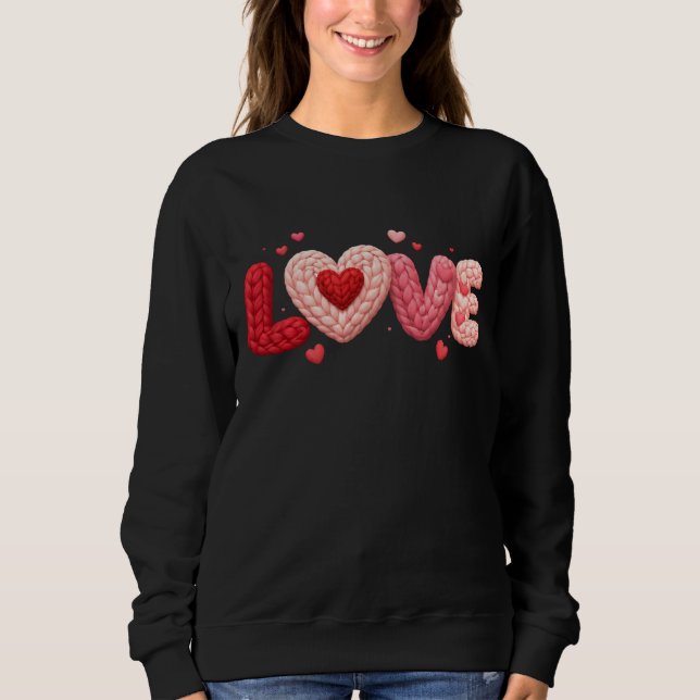 Sudadera LOVE Knit Heart Sweatshirt – Cozy Romantic Valenti (Anverso)