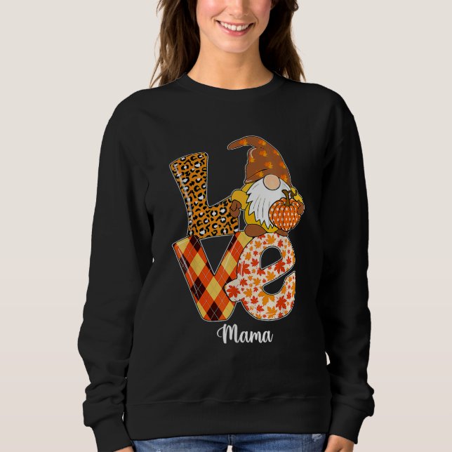 Sudadera Love Leopard Gnome Pumpkin Mama  Thanksgiving Autu (Anverso)