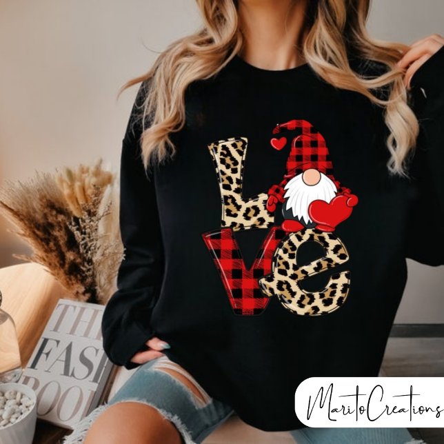Sudadera Love Leopardo Buffalo Paild Gnome Valentine´s Day (Subido por el creador)